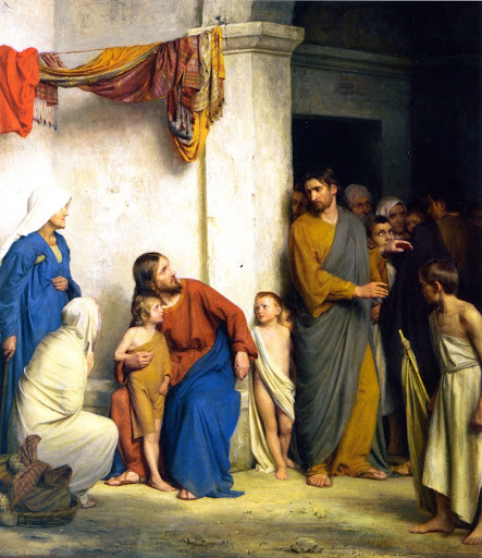 Carl Heinrich Bloch (1834–1890), Jesus Christ with the children (Suffer the Children)
