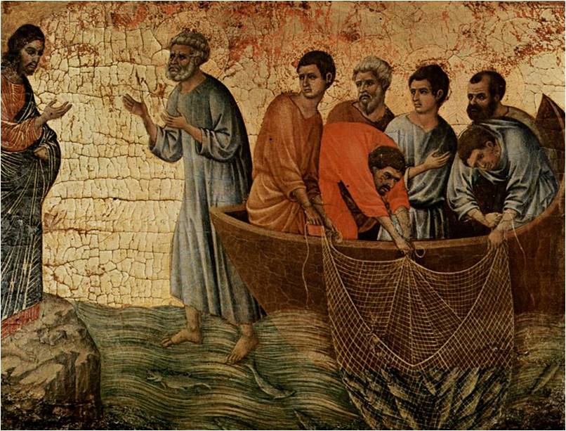 Duccio di Buoninsegna, La pesca miracolosa (1308-1311), Museo dell’Opera Metropolitana del Duomo, Siena