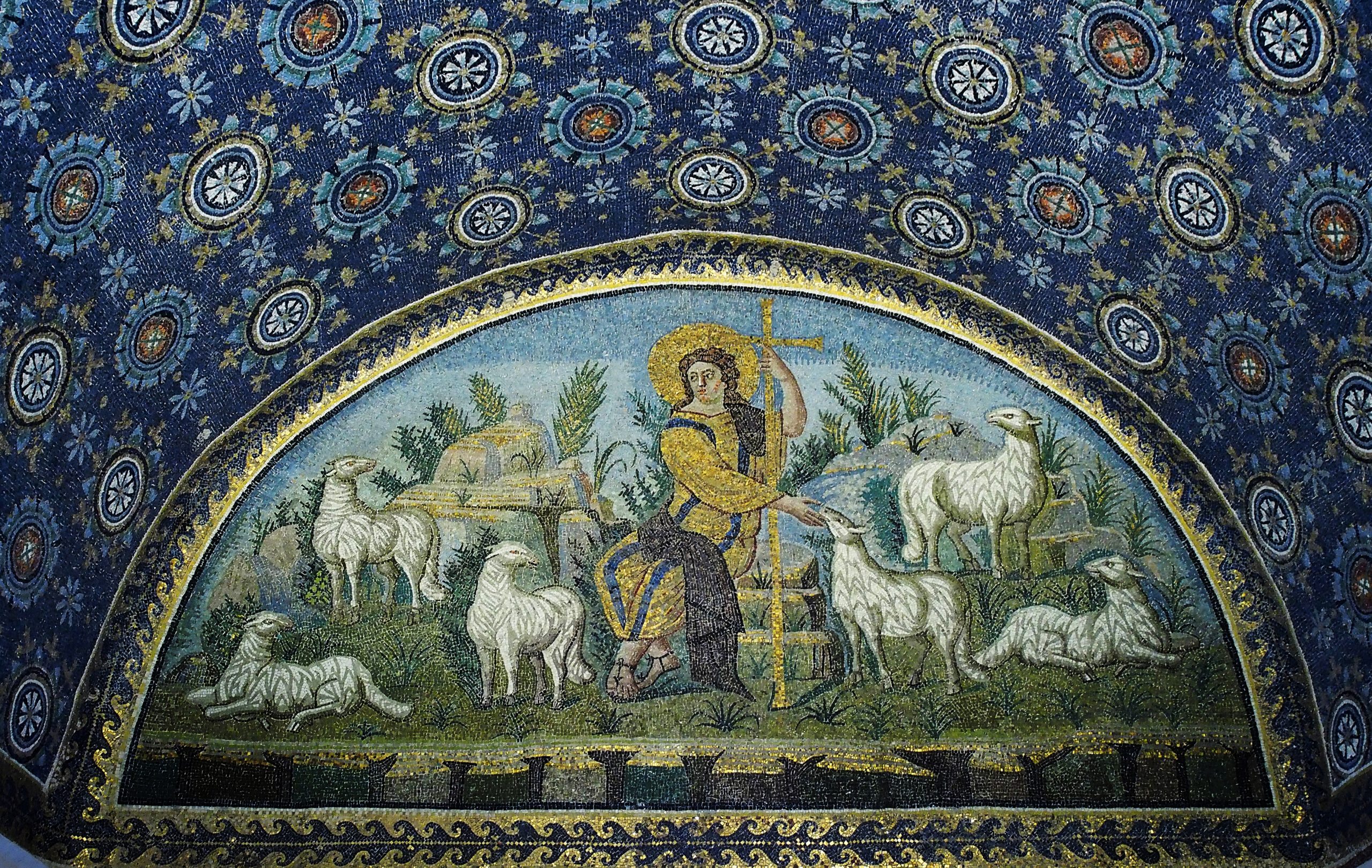 The Good Shepherd, Mosaic in the Mausoleum of Galla Placidia, Ravenna, Italy, c. 425