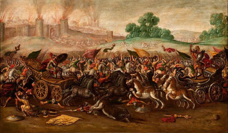 Circle of Juan de la Corte, Burning of Jerusalem by Nebuchadnezzar’s Army, 1580-1663
