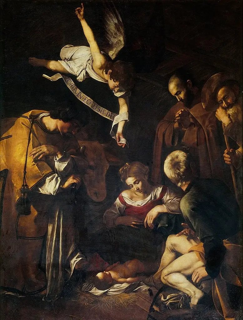 Caravaggio, Natività con i santi Lorenzo e Francesco d’Assisi (Oratorio di San Lorenzo, Palermo, 1600)