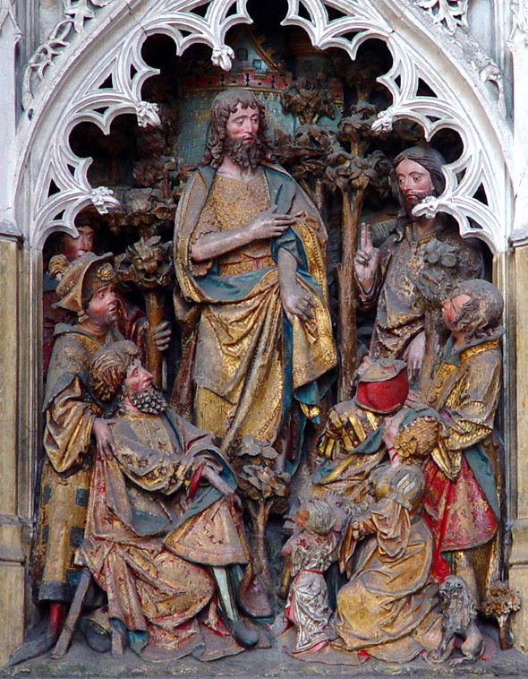 John the Baptist Identifies Jesus as the Lamb of God (Relief sculpture in Cathédrale d'Amiens, 1508-1519)