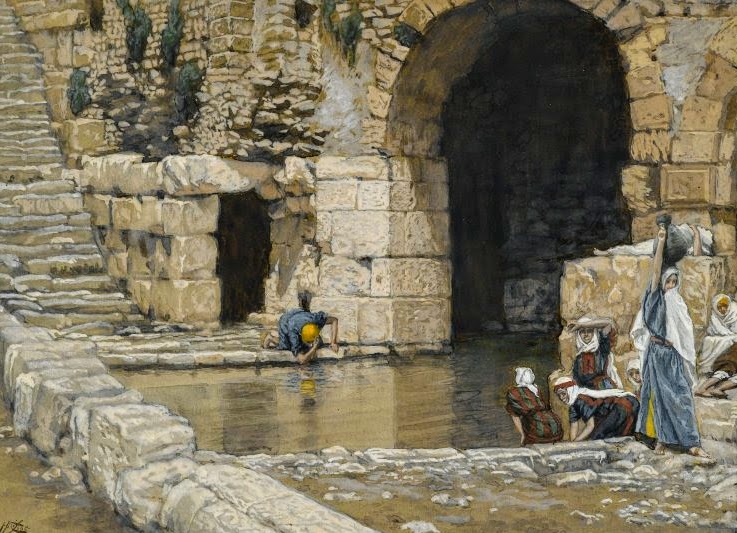 James Tissot (1836–1902), The Blind Man Washes in the Pool of Siloam (Le aveugle-né se lave à la piscine de Siloë)
