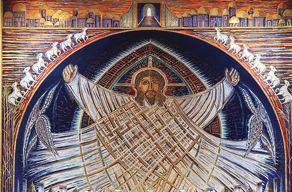 Helen McLean, Christ in Glory (Mosaics in the Church of the Transfiguration are created in the ancient tradition of Byzantine-style mosaics)