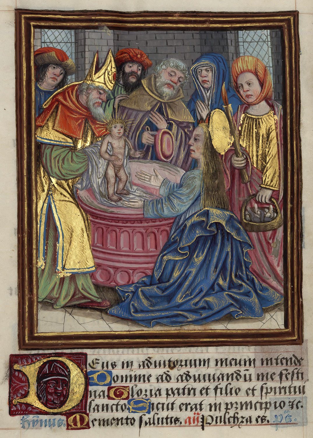 Unknown, Purification and the Presentation in the Temple (Miniature extracted from the Book of Hours of the Family Of Ovens. Library and Multimedia Library of Nancy, Ms. 1874 (fol 30v)).