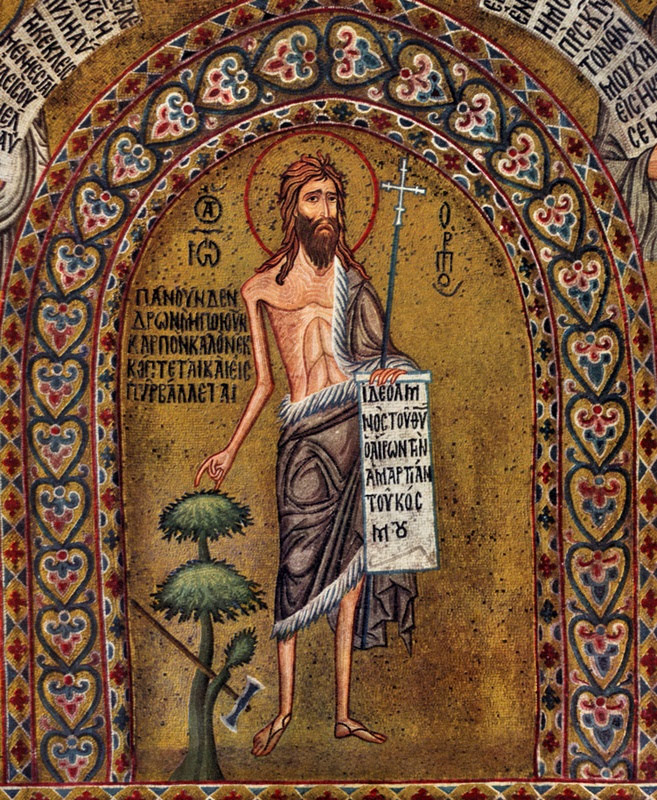 John the Baptist Announcing the Messiah (Mosaic in Cappella Palatina di Palermo, located in Palermo, Italy; Unknown, mid 12th century)